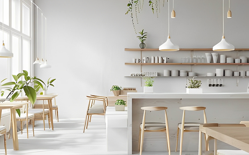 Minimalist Scandinavian Style Coffee Shop Lighting