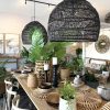 Natural Black Rattan Pendant Light Cage