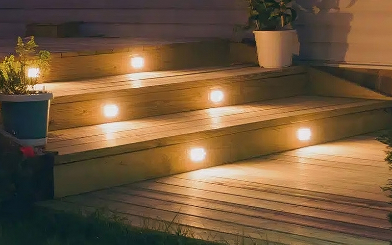 Recessed Step Lights On Lanai Access Stairs