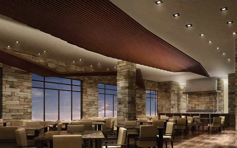 Restaurant With Recessed Lights - Minimalist And Contemporary