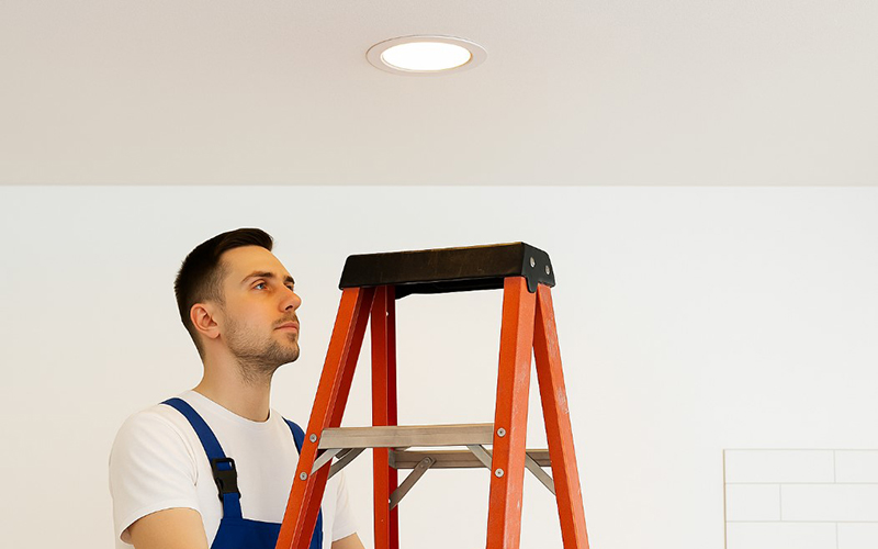 Set Up A Safe Work Area Before Change Recessed Light