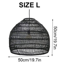 Wicker Rattan Light Black Cage Size L