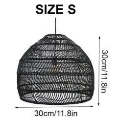 Wicker Rattan Light Black Cage Size S