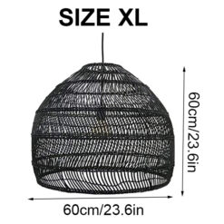 Wicker Rattan Light Black Cage Size Xl