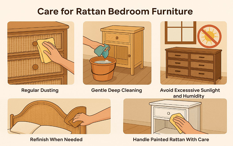 Care For Rattan Bedroom Furniture To Keep Them Looking Beautiful