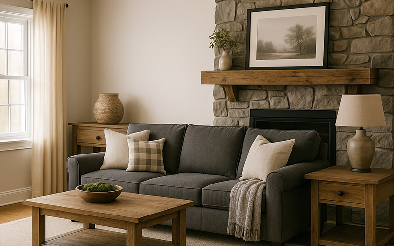 Cozy Farmhouse Style With Grey And Reclaimed Wood