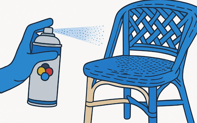 Spray Painting A Rattan Chair For A Smooth, Even Finish