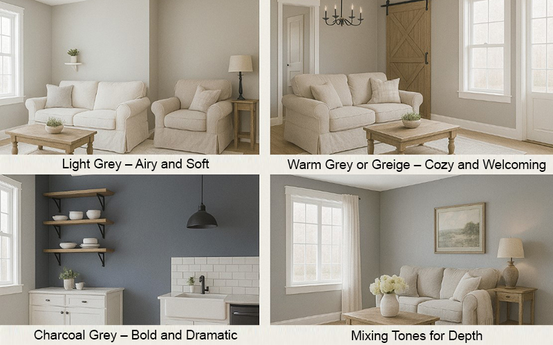 Transform Your Space With These Grey Farmhouse Tones