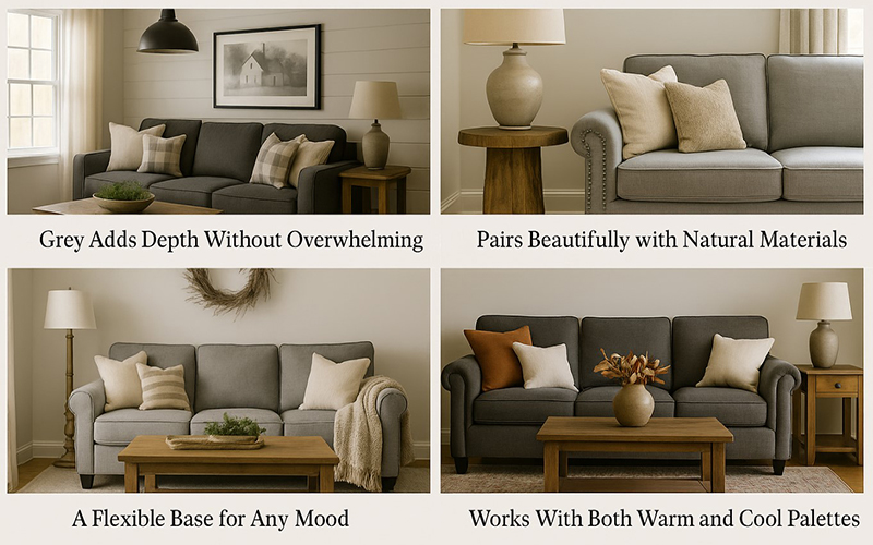 Why Grey Is The Perfect Color For A Farmhouse Living Room