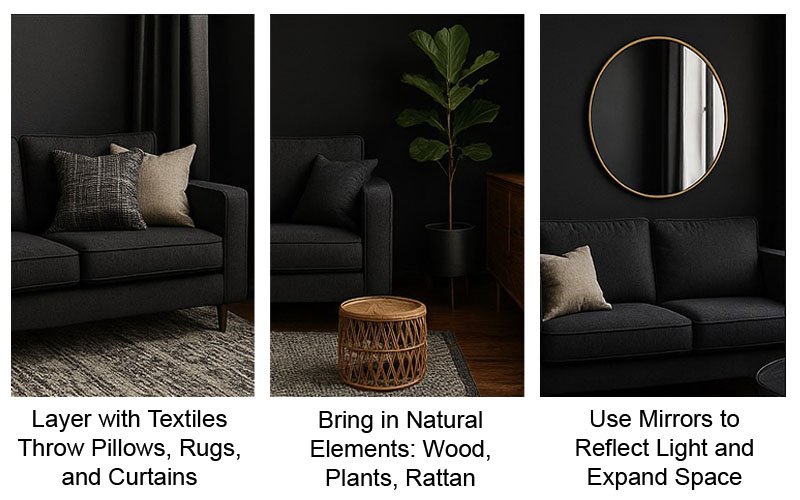 Accessorize Your Black Living Room With Your Style