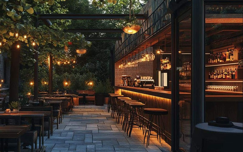 Create A Festive Glow With Outdoor String Lights And Warm Accents