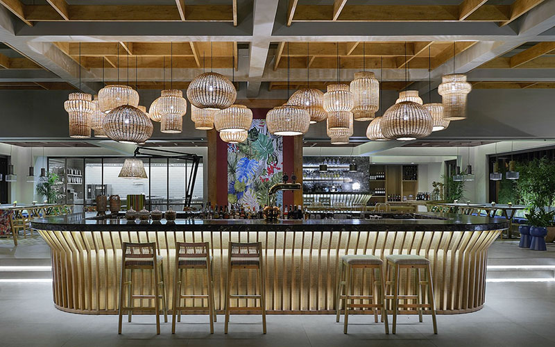 Create A Tropical Bar With Natural Rattan Lighting