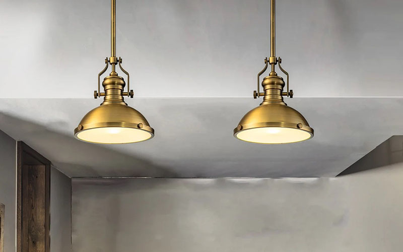 Kitchen Bar Antique Brass Pendants