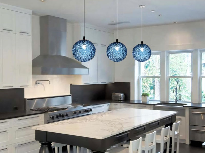 Kitchen Bar Colored Glass Pendant Light