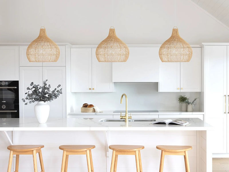 Kitchen Bar Rattan Pendant Lights Bring A Warm, Natural Texture