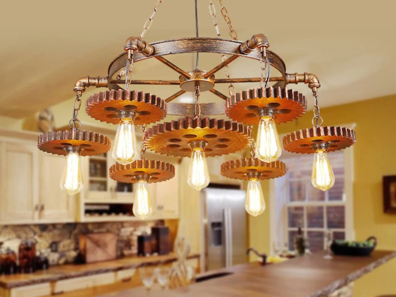 Steampunk Gear Pendant For Kitchen Island And Bar