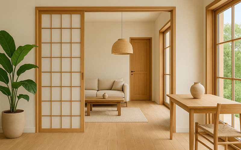 A Japandi House Interior Typically Features Open-plan Spaces, Natural Lighting