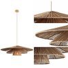 3 Tiered Rattan Pendant Light Detail