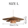3 Tiered Rattan Pendant Light Size L