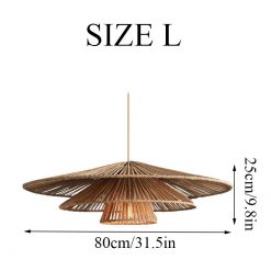 3 Tiered Rattan Pendant Light Size L