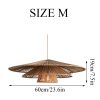 3 Tiered Rattan Pendant Light Size M