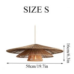 3 Tiered Rattan Pendant Light Size S