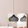 Black Kloe Rattan Pendant Light Bathroom