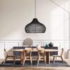 Black Kloe Rattan Pendant Light Hanging Dining Room