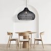 Black Kloe Rattan Pendant Light Over Dining Room Table