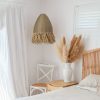 Boho Jute Pendant Light Wicker Lampshade Bedroom