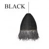 Boho Jute Pendant Light Wicker Lampshade Black