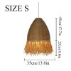 Boho Jute Pendant Light Wicker Lampshade Size S