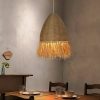 Boho Jute Rope Pendant Light Dining Room