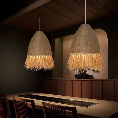 Boho Jute Rope Pendant Light Restaurant