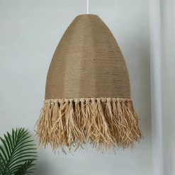 Boho Jute Rope Pendant Light Turn Off