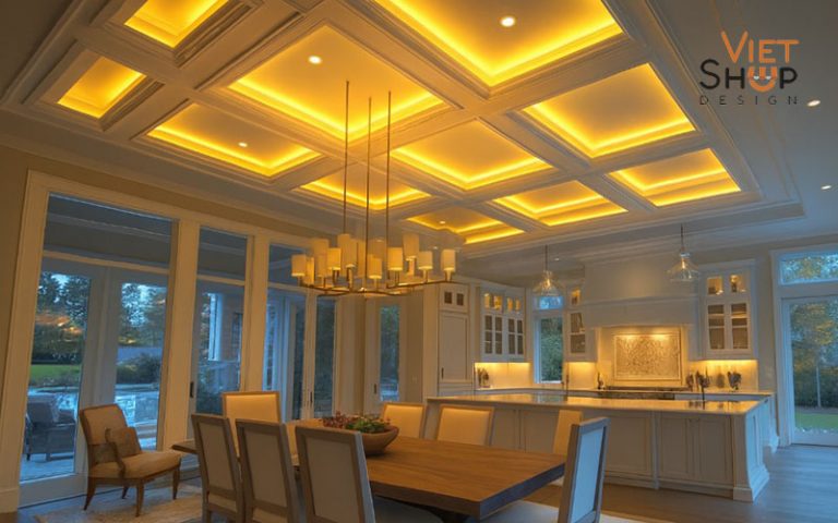 Coffered Ceiling Lighting Ideas - Enhance Depth and Elegance
