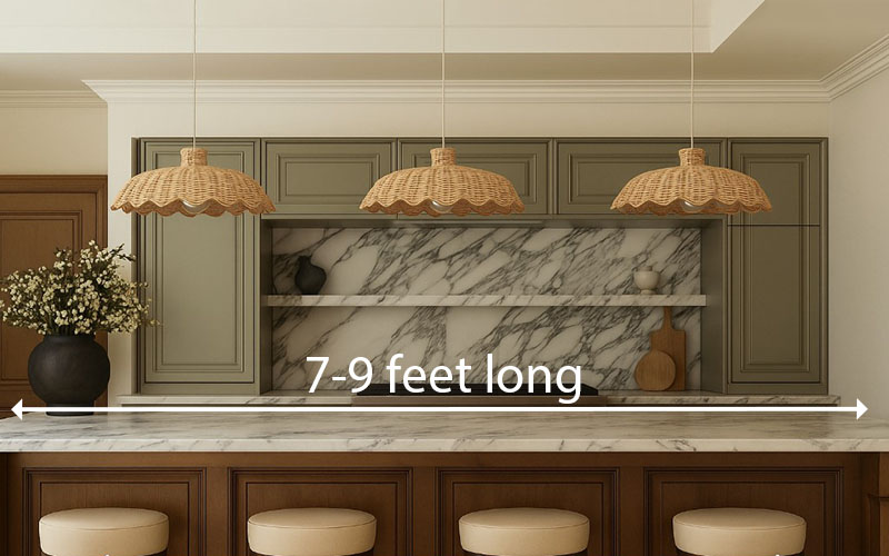 How Long Should My Island Be For Three Pendant Lights