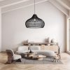 Living Room Black Kloe Rattan Pendant Light