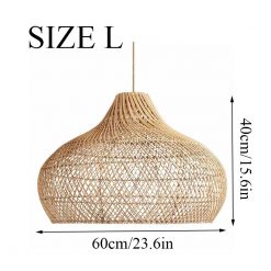 Natural Kloe Rattan Pendant Light Size L