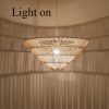 Rattan Inverted Pyramid Pendant Light On
