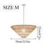 Rattan Inverted Pyramid Pendant Light Size M