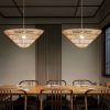Rattan Inverted Pyramid Pendant Lights Dining Room