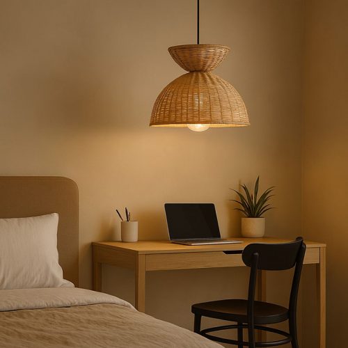 Rattan Hourglass Pendant Light Bedside