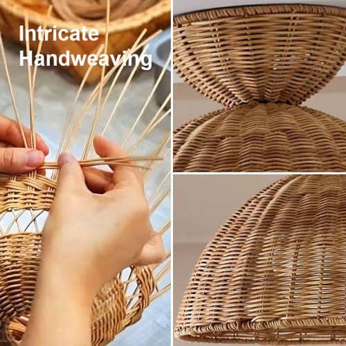 Rattan Hourglass Pendant Light Detail