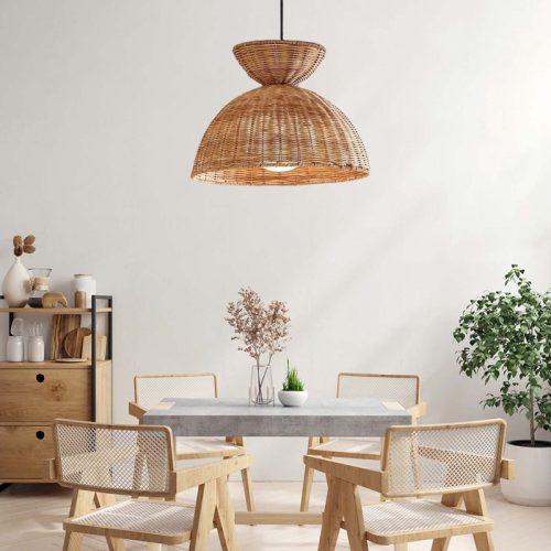 Rattan Hourglass Pendant Light Dining Room