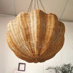 Scalloped Rattan Light Fixture Bolw Lampshade Bottom