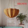Scalloped Rattan Light Fixture Wicker Chandelier