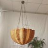 Scalloped Rattan Light Wicker Chandeliers