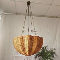 Scalloped Rattan Light Wicker Chandeliers