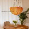 Scalloped Rattan Light Wicker Chandeliers For Dining Room
